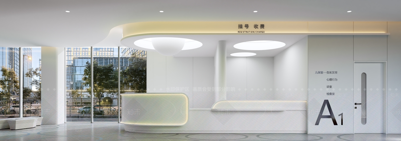 现代儿童儿科门诊护士站SU模型下载【ID:1151488574】