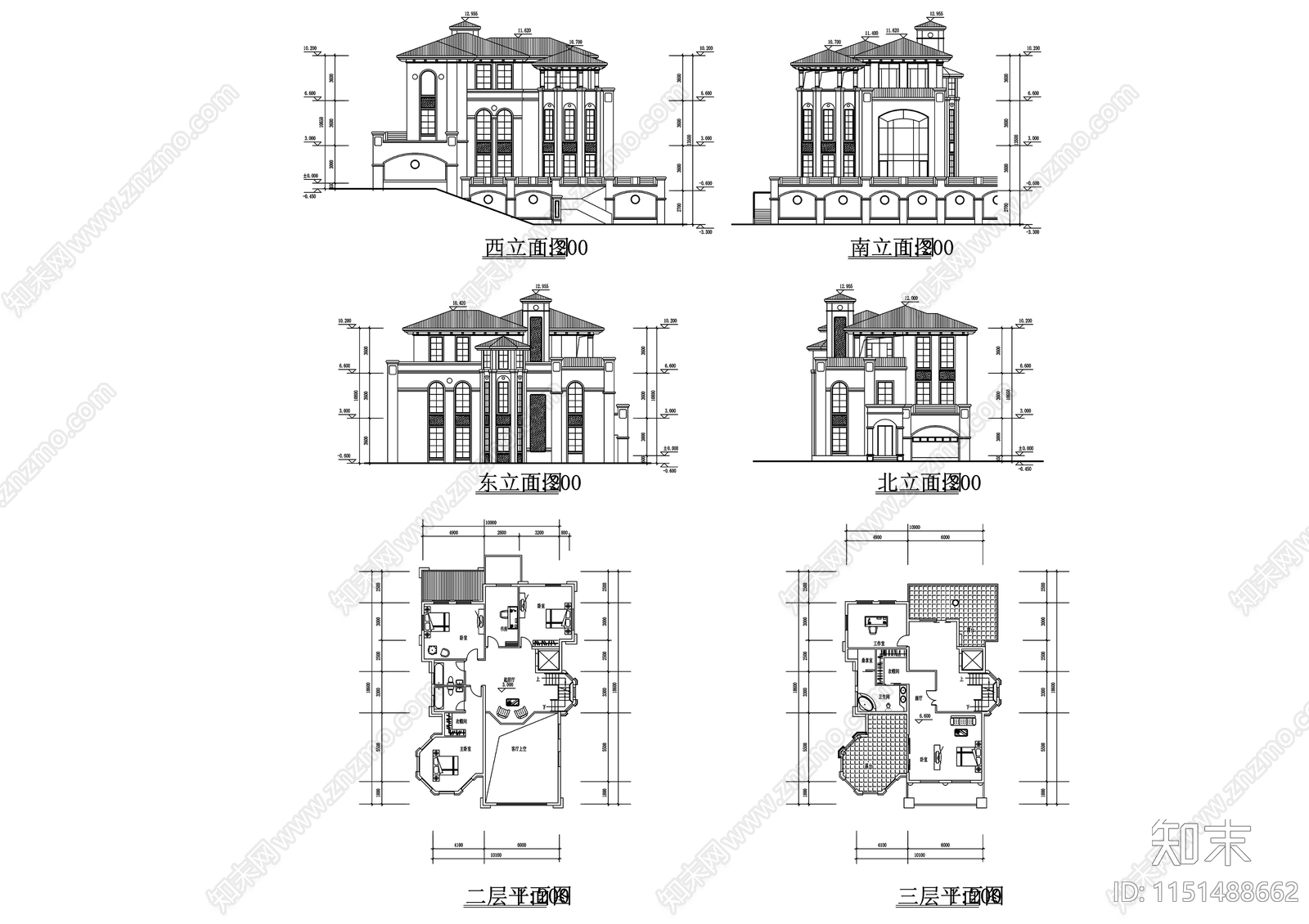 90别墅cad施工图下载【ID:1151488662】