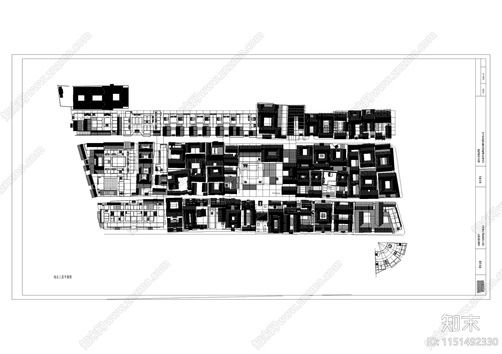 成都宽窄巷子文化旅游街区建筑组合平面方案施工图下载【ID:1151492330】