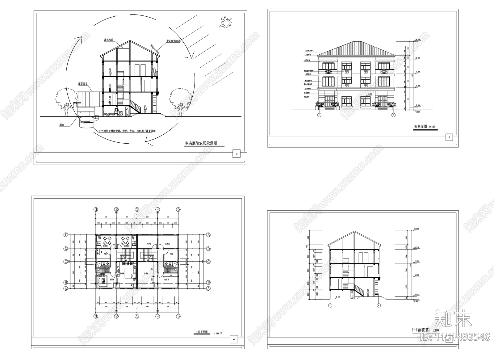 5美丽乡村建筑图cad施工图下载【ID:1151493546】