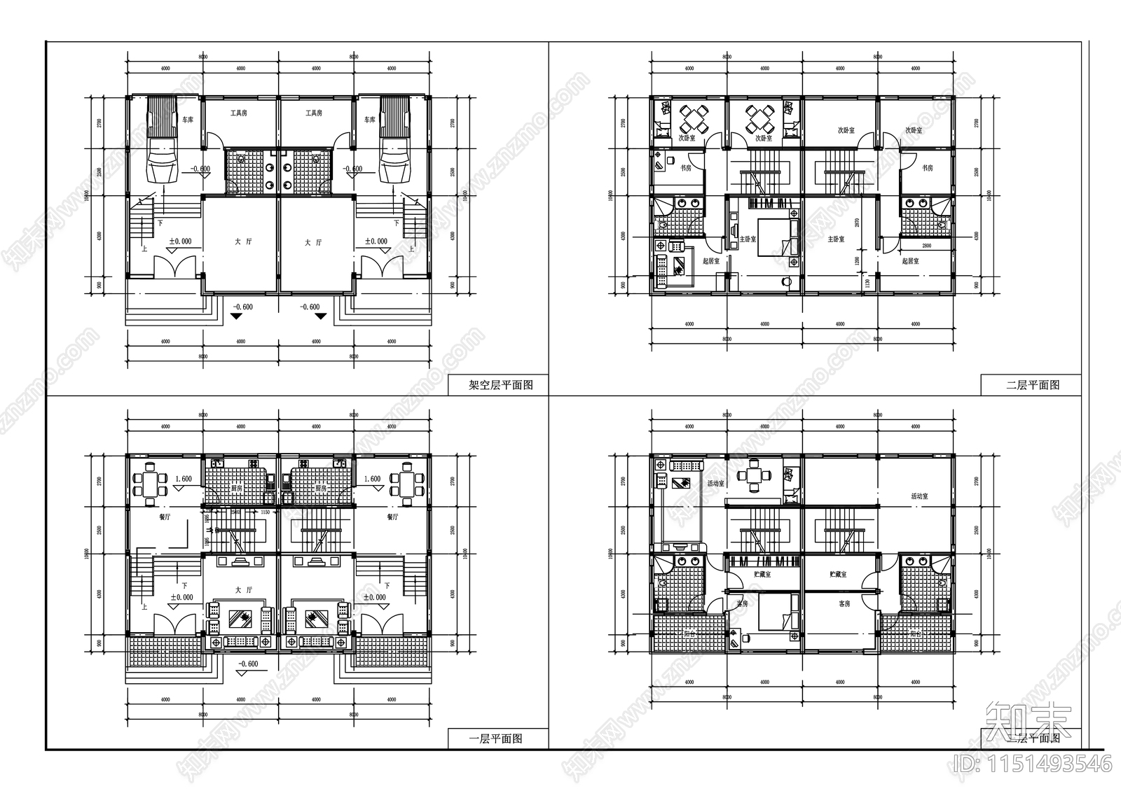 5美丽乡村建筑图cad施工图下载【ID:1151493546】