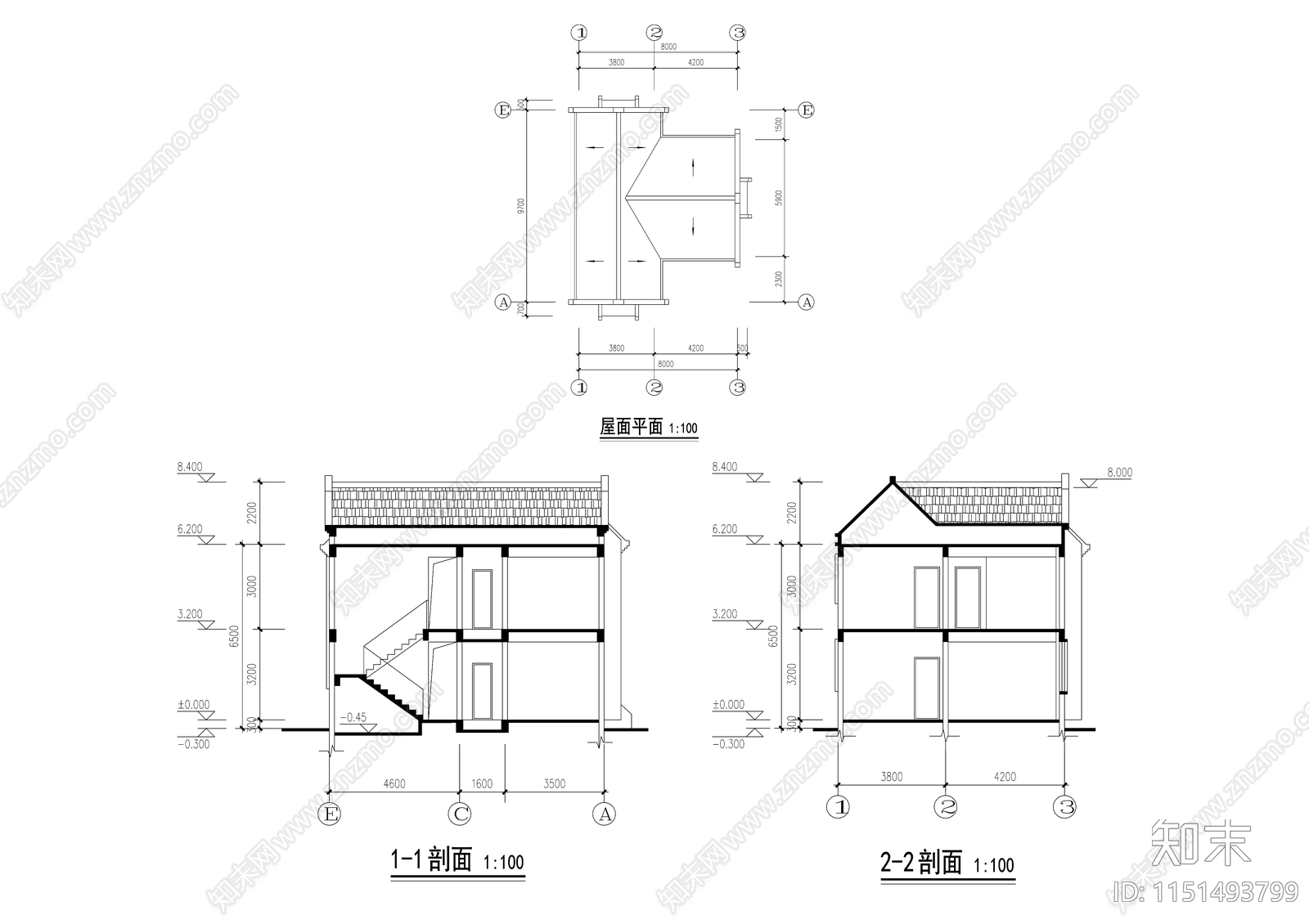 7美丽乡村建筑图cad施工图下载【ID:1151493799】