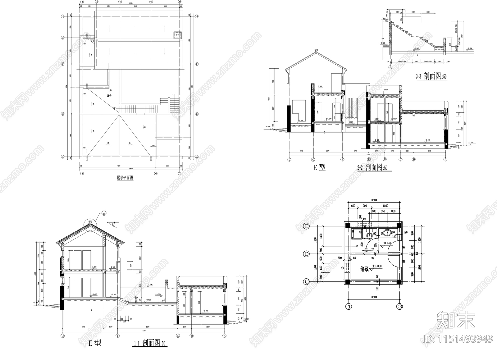 10美丽乡村建筑图cad施工图下载【ID:1151493949】