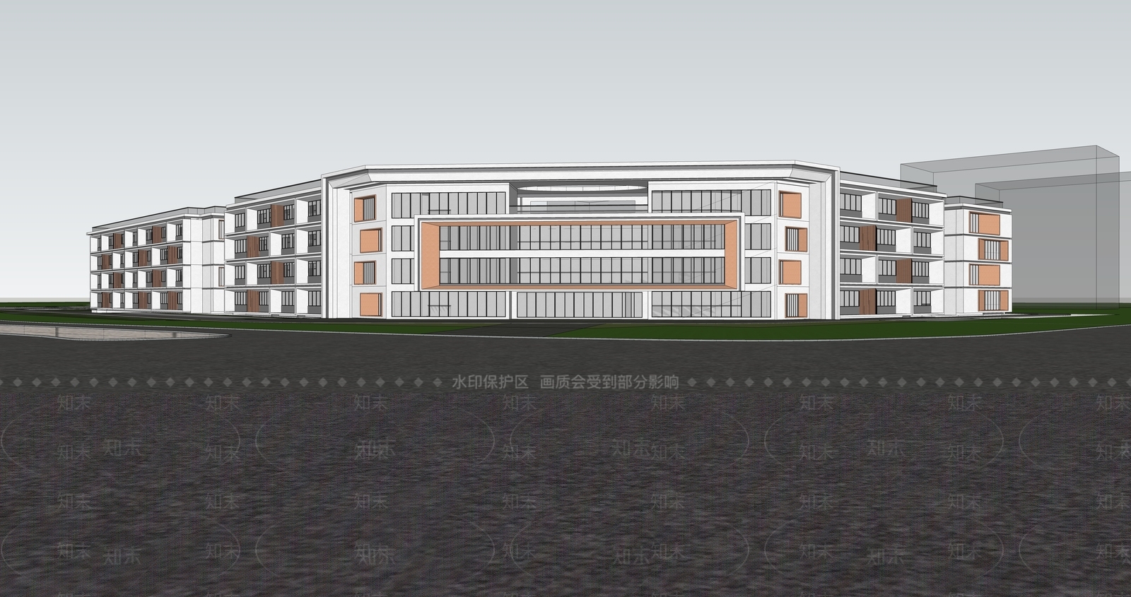 现代养老院建筑SU模型下载【ID:1151496840】