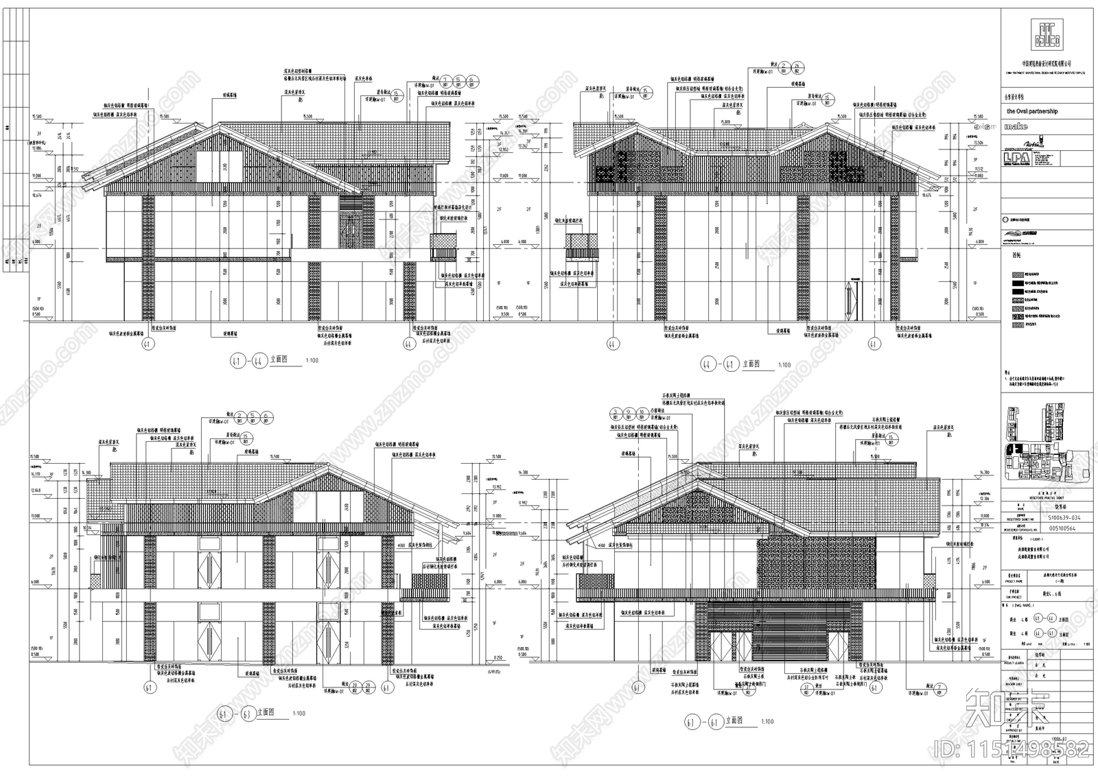 成都新中式风格商业建筑施工图设计cad施工图下载【ID:1151498582】