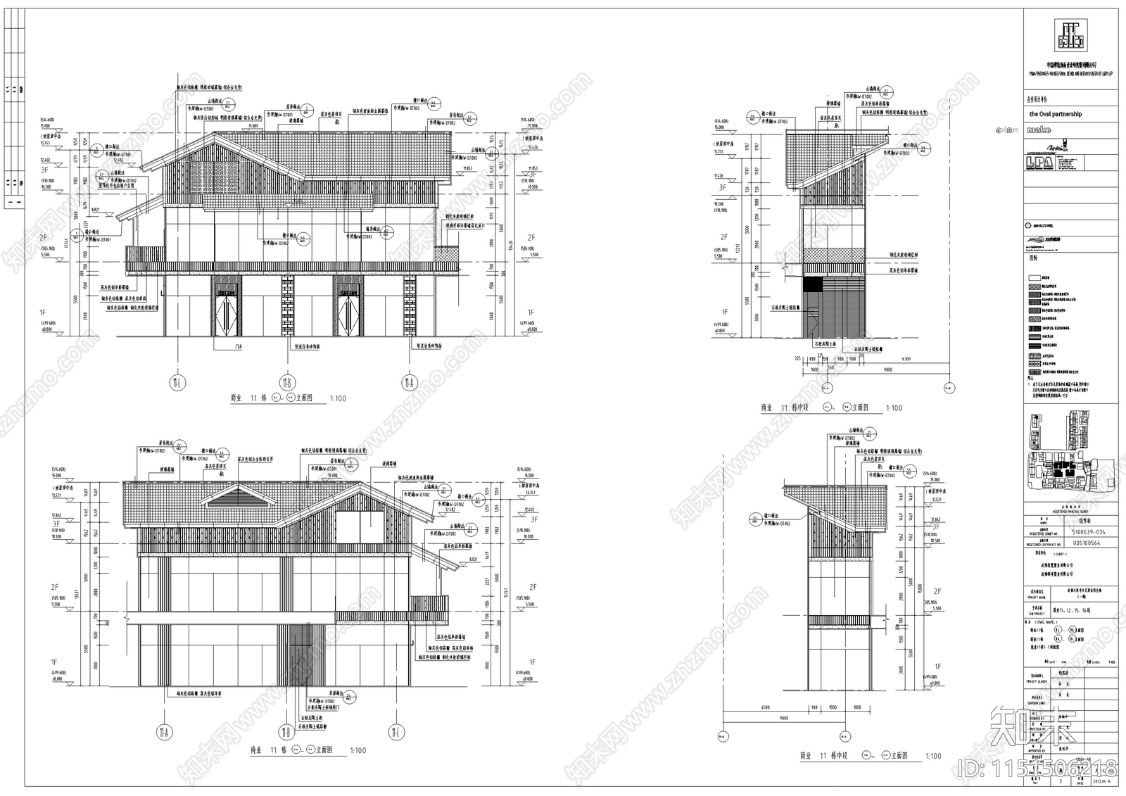 成都新中式风格商业建筑施工图设计cad施工图下载【ID:1151506218】