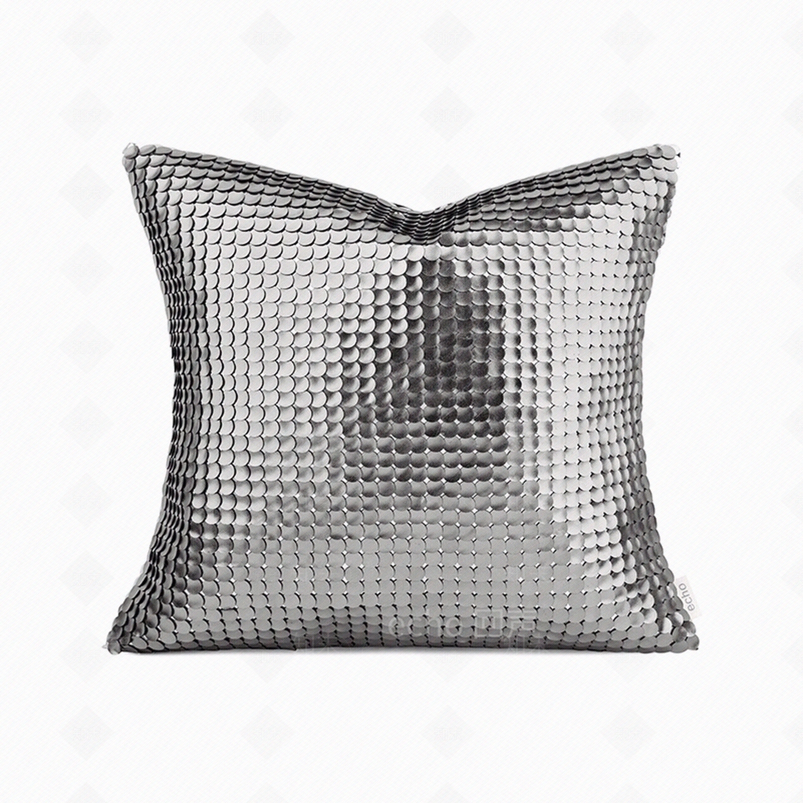 银灰色鱼鳞纹贴皮客厅抱枕贴图下载【ID:1151508729】