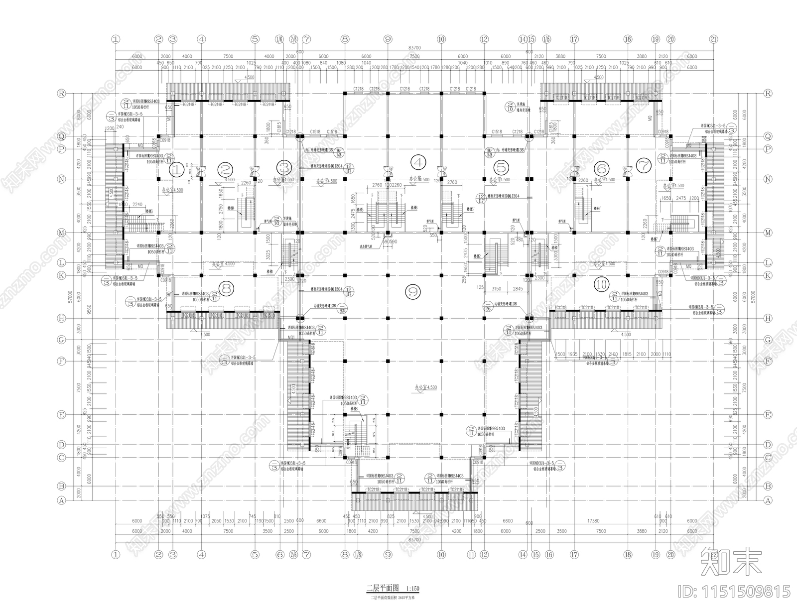 北美风情别墅图cad施工图下载【ID:1151509815】