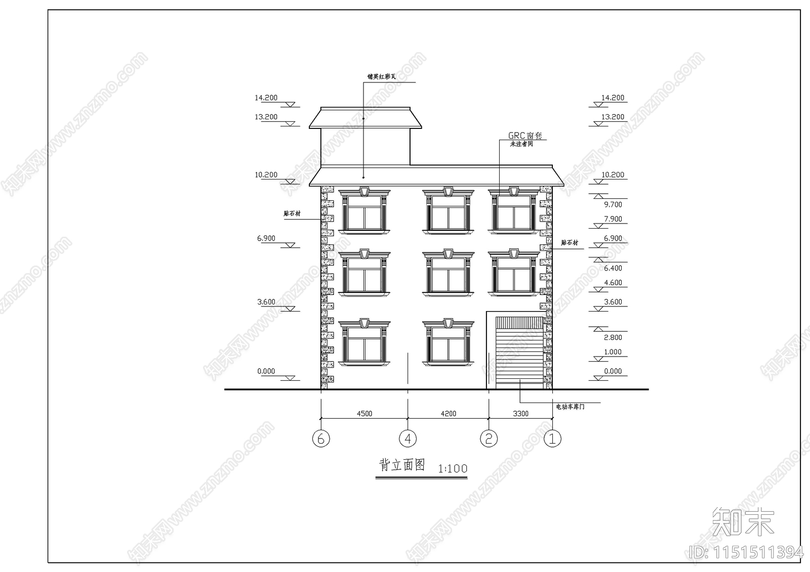 别墅建筑结构全图纸cad施工图下载【ID:1151511394】