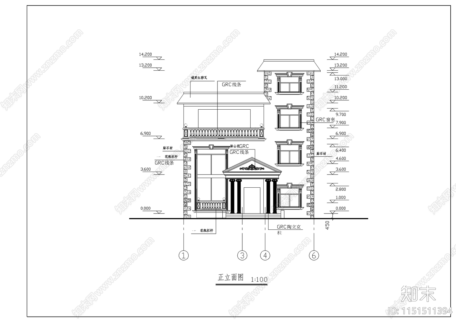 别墅建筑结构全图纸cad施工图下载【ID:1151511394】