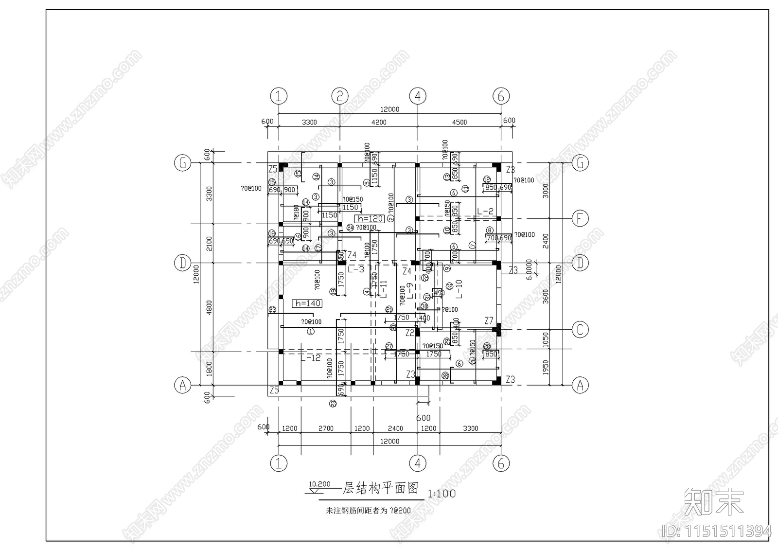 别墅建筑结构全图纸cad施工图下载【ID:1151511394】