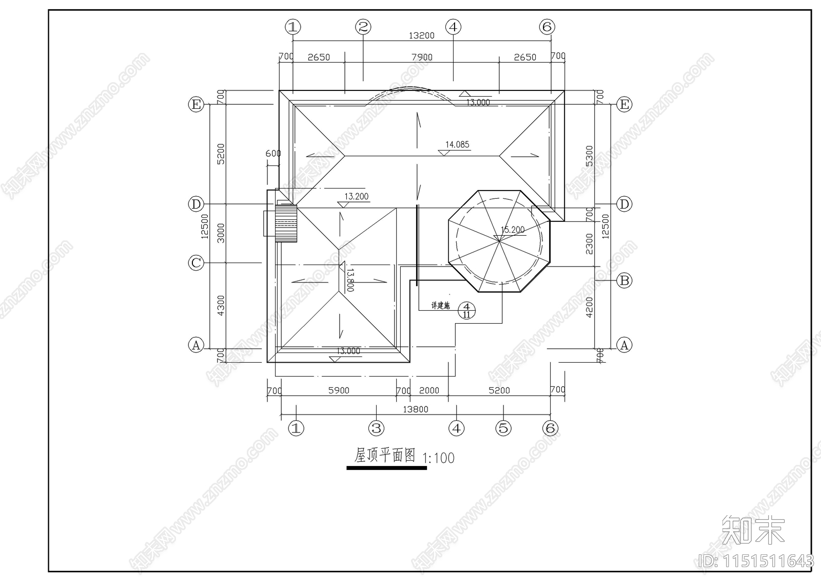 别墅建筑施工图cad施工图下载【ID:1151511643】