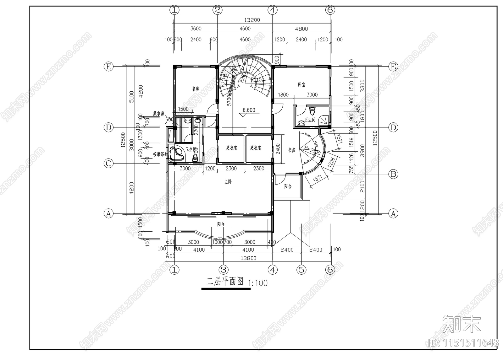 别墅建筑施工图cad施工图下载【ID:1151511643】