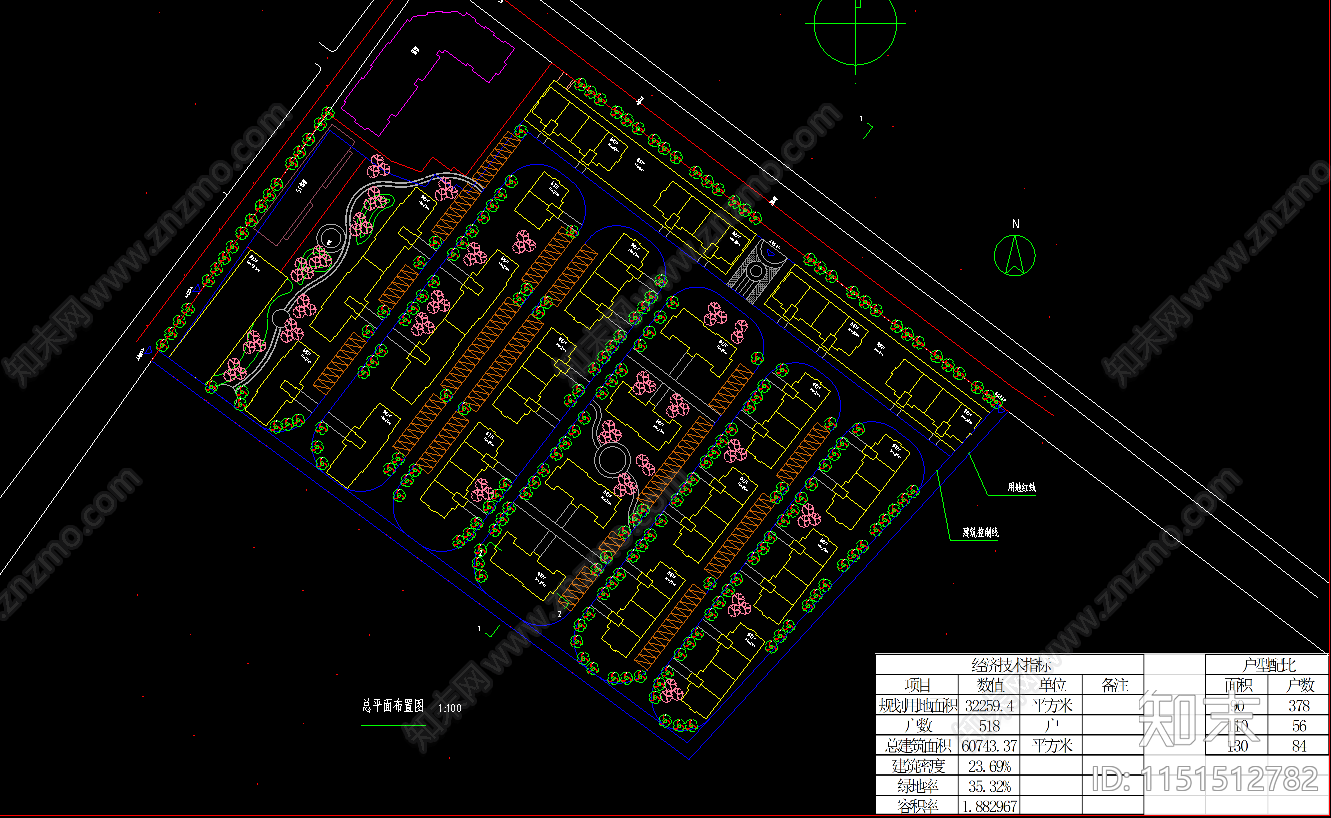 住宅区施工图cad施工图下载【ID:1151512782】