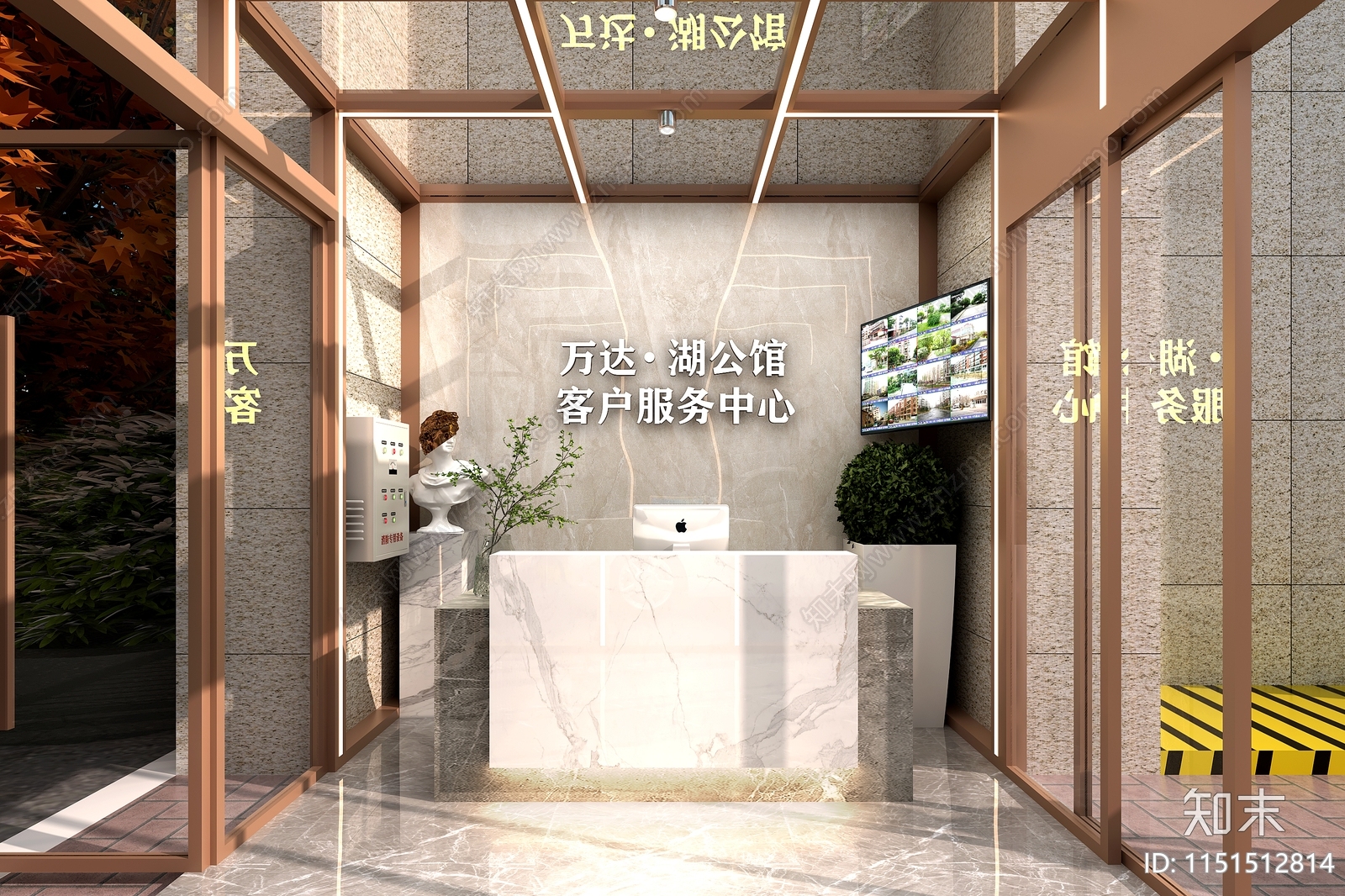 现代小区入口3D模型下载【ID:1151512814】