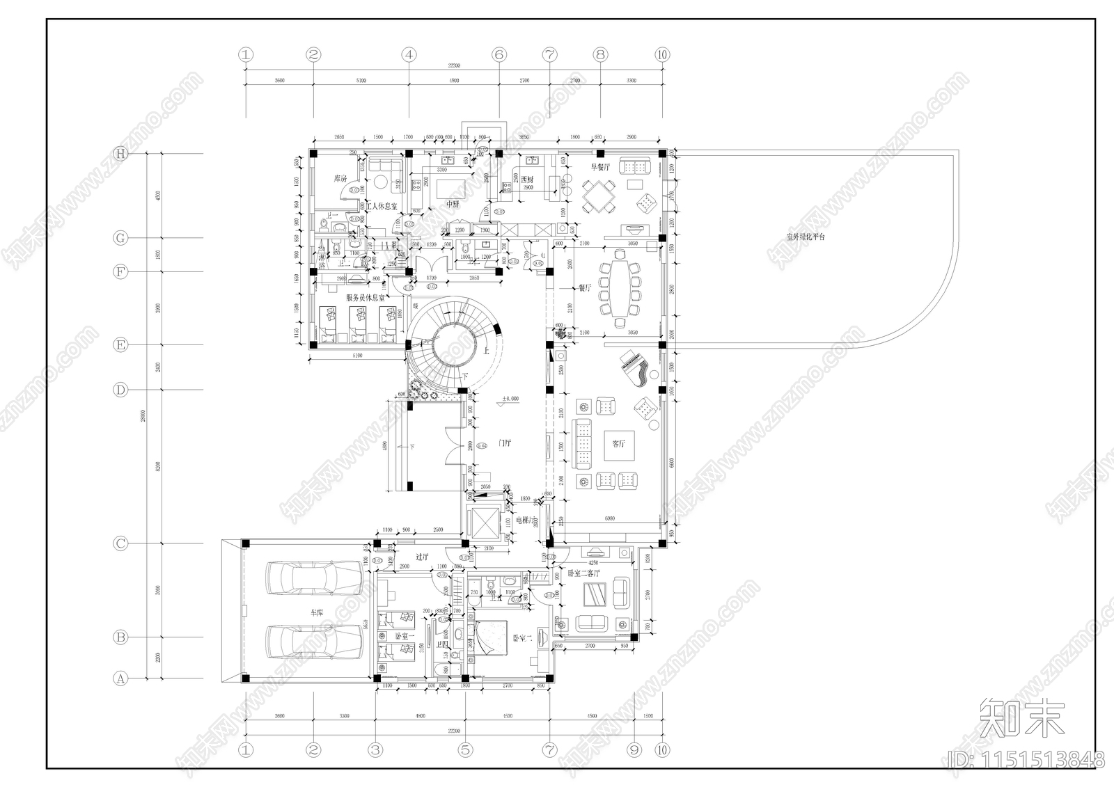 别墅装修设计cad施工图下载【ID:1151513848】