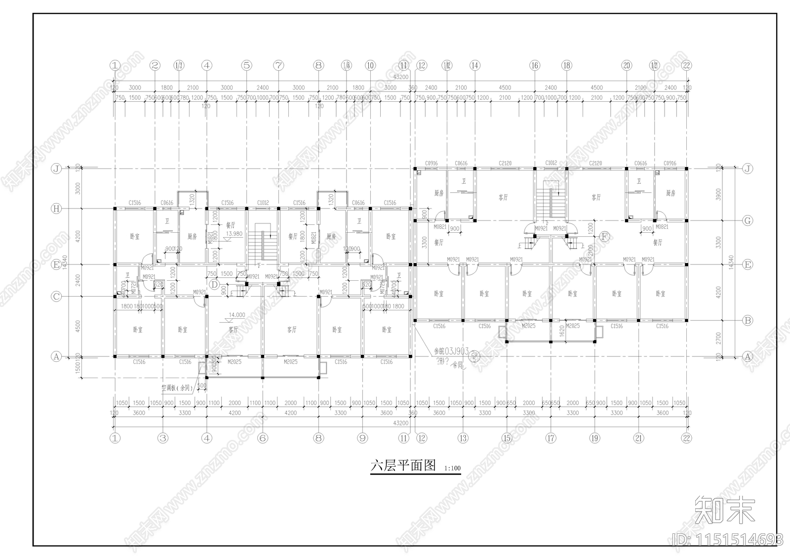 超大别墅建筑施工图cad施工图下载【ID:1151514693】