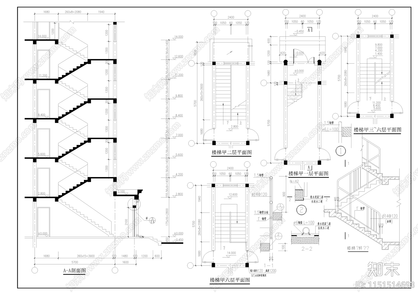 超大别墅建筑施工图cad施工图下载【ID:1151514693】