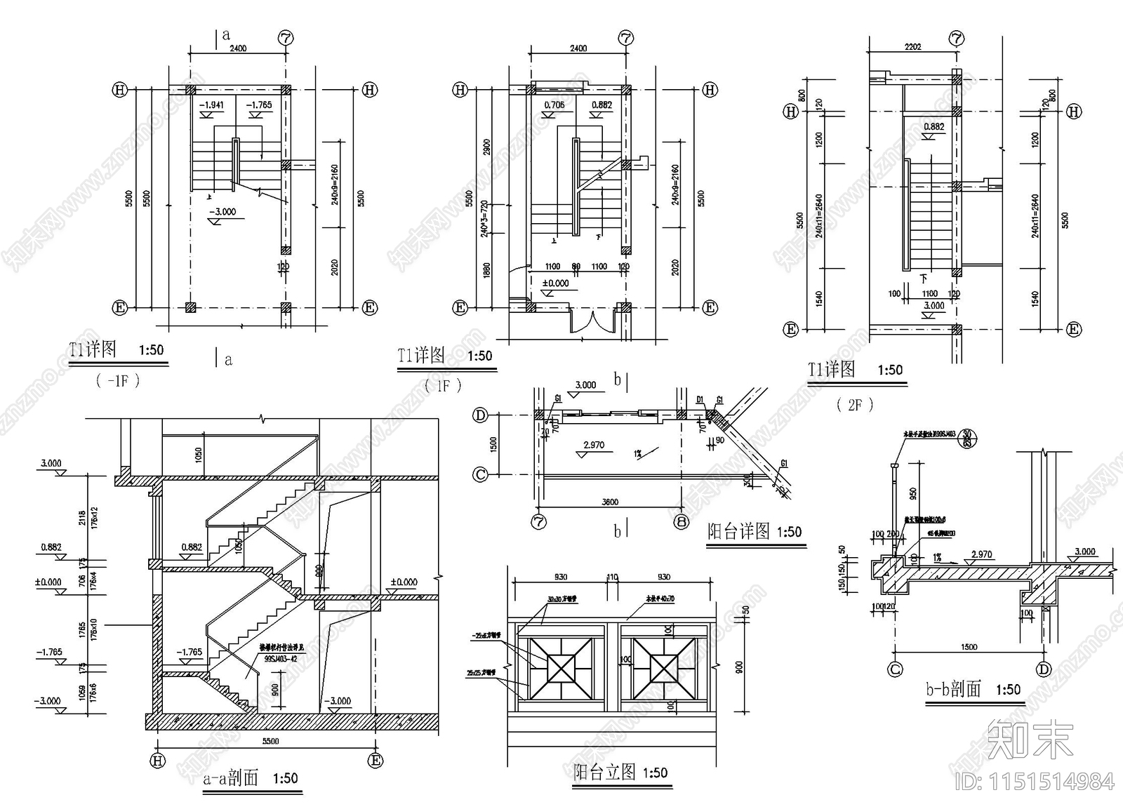 别墅建筑施工图cad施工图下载【ID:1151514984】