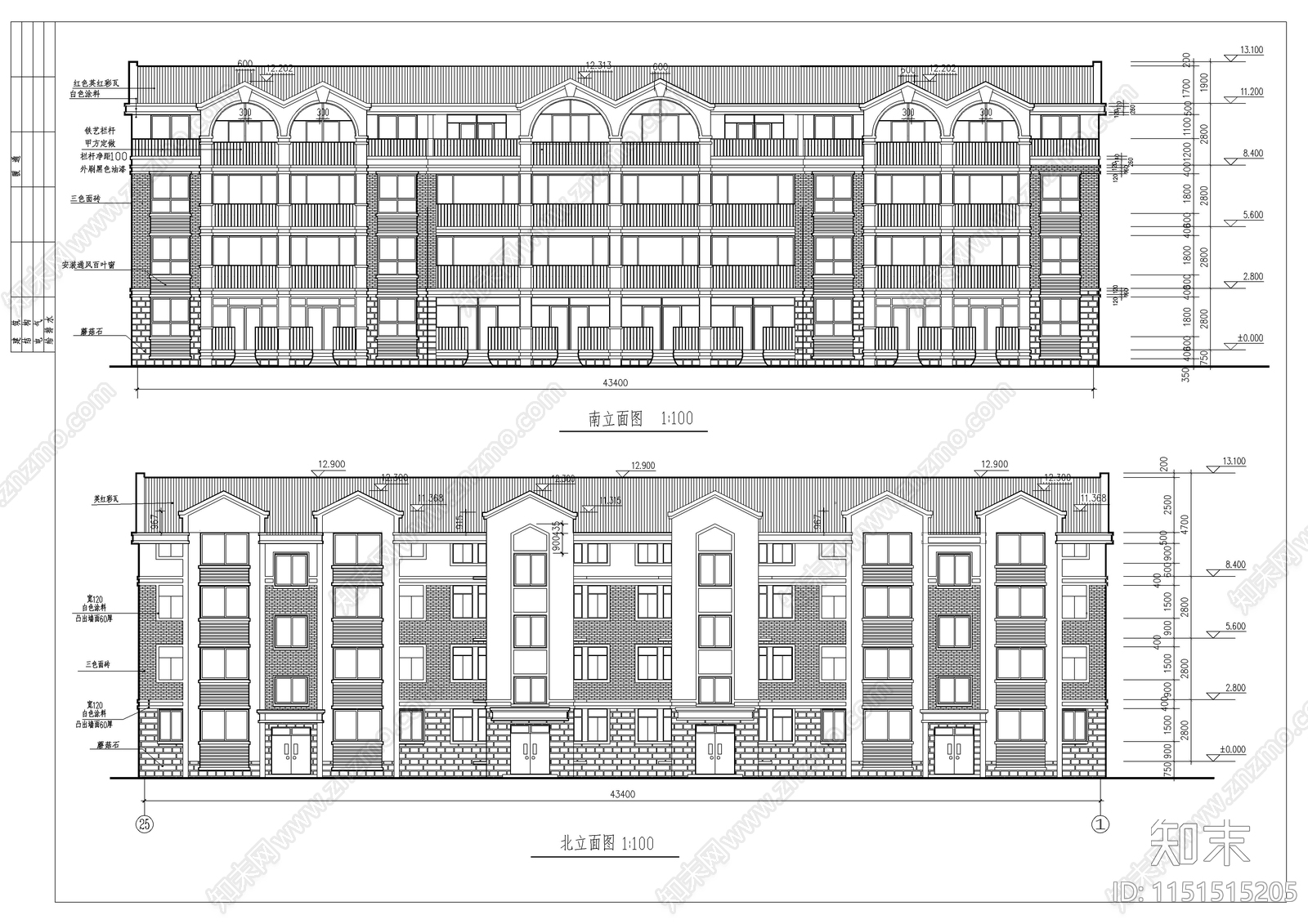 豪华别墅建筑图纸cad施工图下载【ID:1151515205】