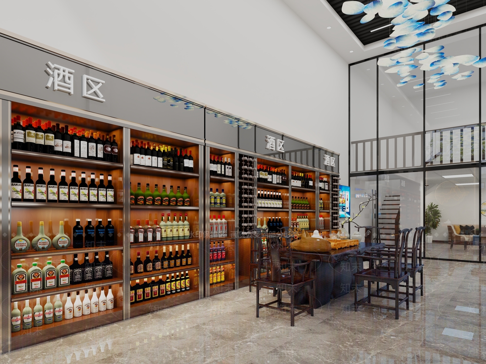 新中式烟酒店3D模型下载【ID:1151517013】
