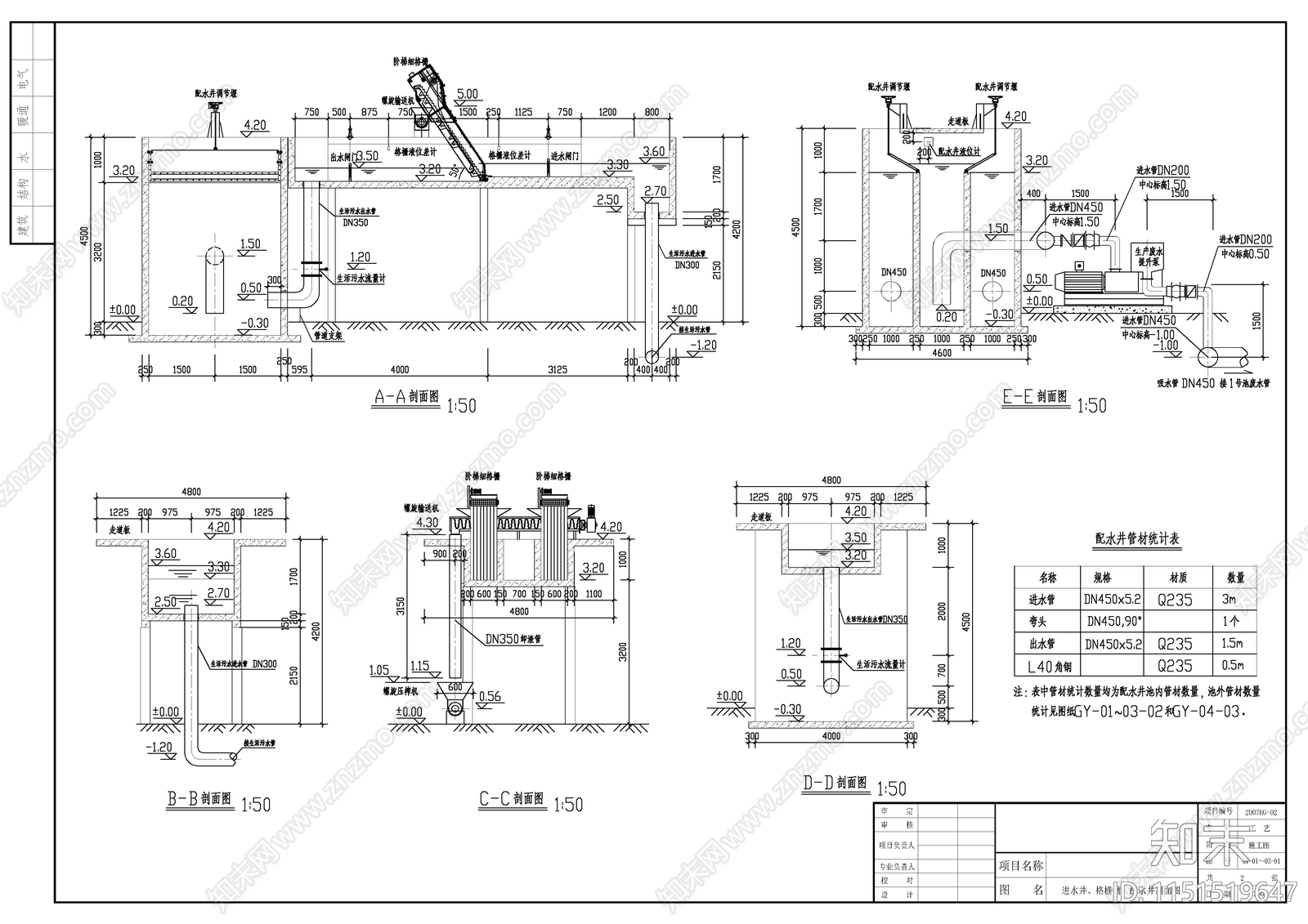 生产废水处理施工图cad施工图下载【ID:1151519647】