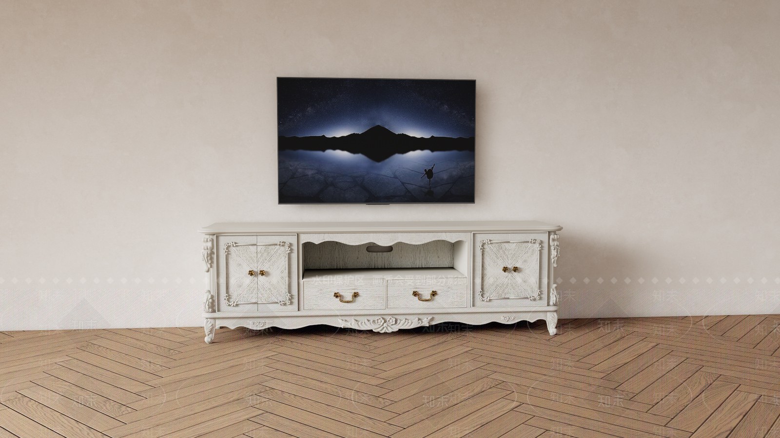 欧式风格电视柜SU模型下载【ID:1151520642】