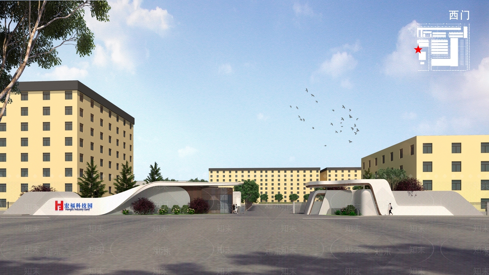 现代风格入口大门SU模型下载【ID:1151521680】