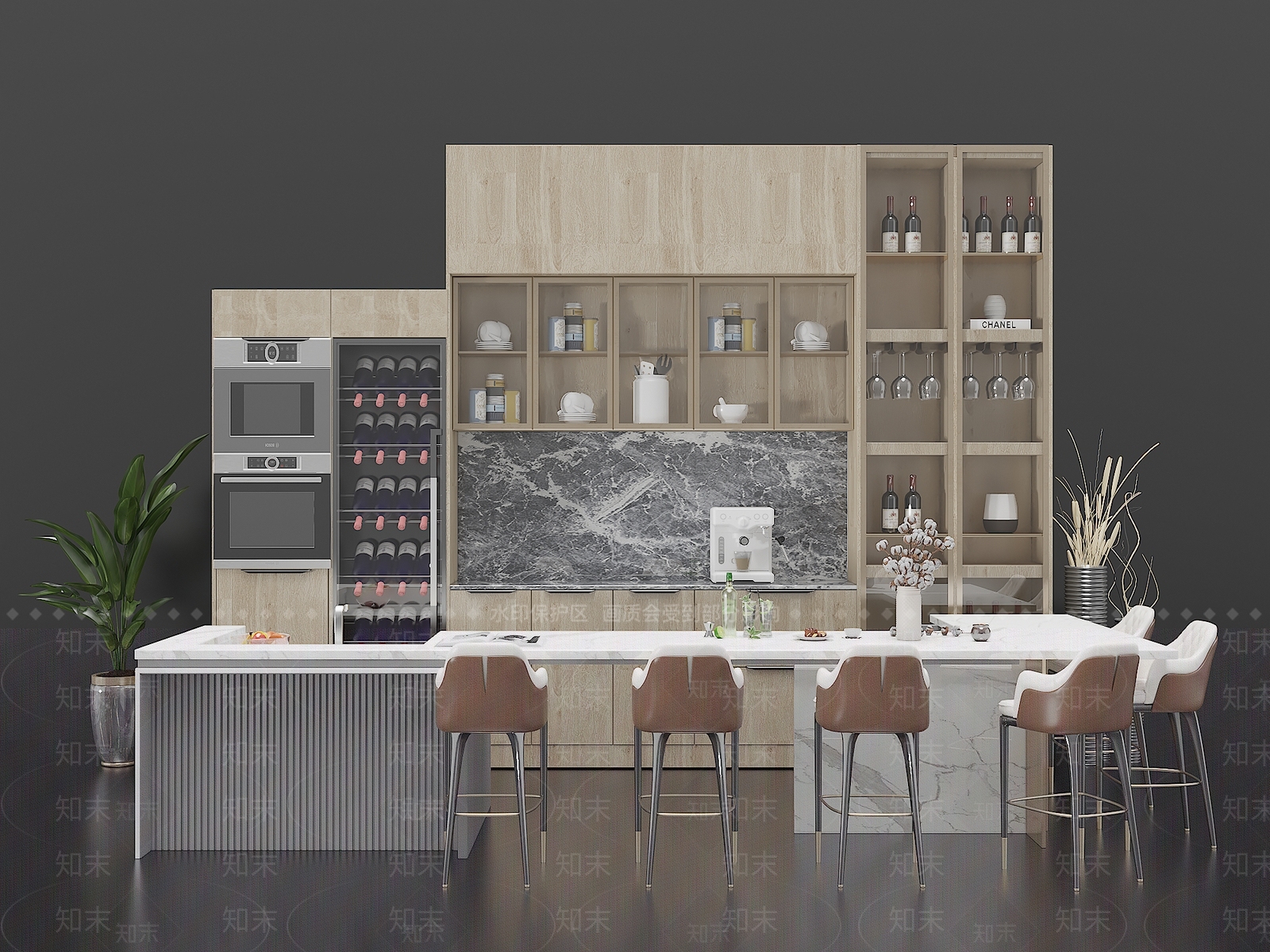 现代吧台3D模型下载【ID:1151525663】