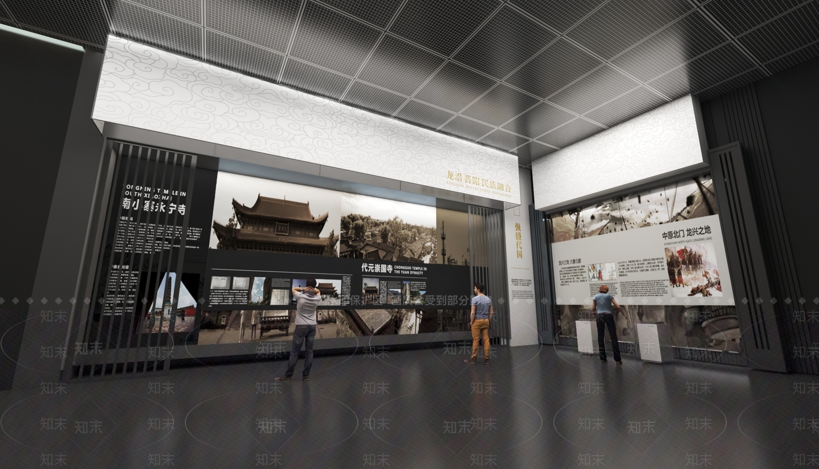 现代历史展厅展示墙3D模型下载【ID:1151527617】