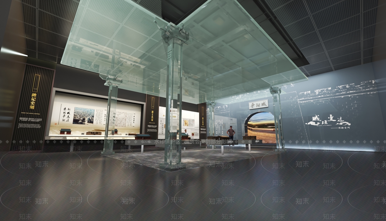 新中式历史展厅展示3D模型下载【ID:1151527951】