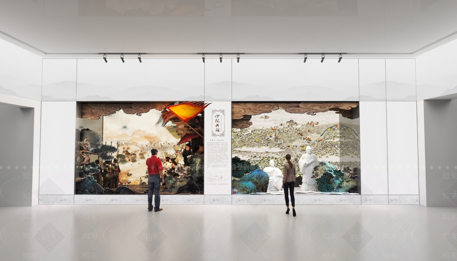 现代历史展厅展示墙3D模型下载【ID:1151528049】