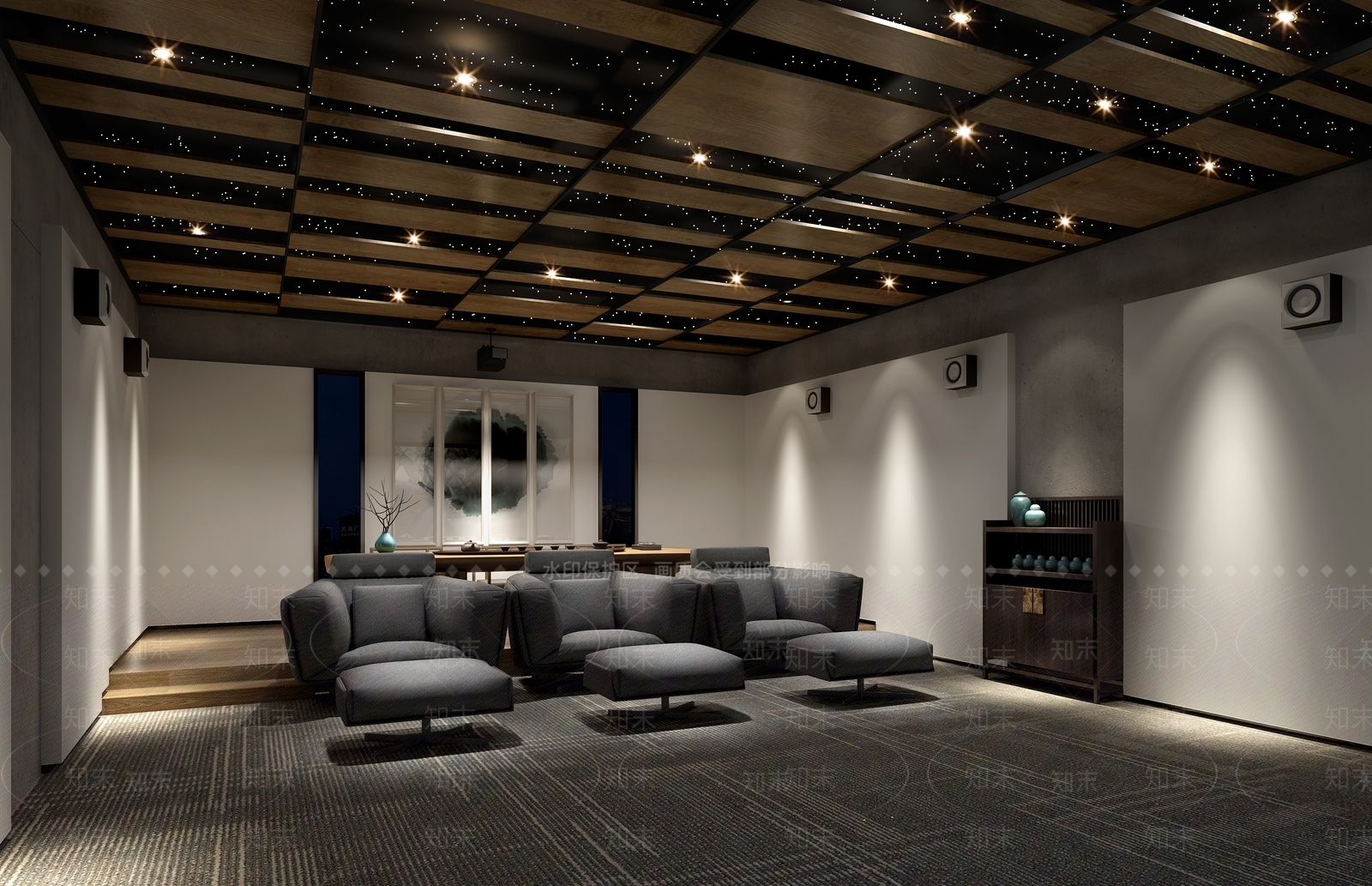 现代影视厅3D模型下载【ID:1151528891】