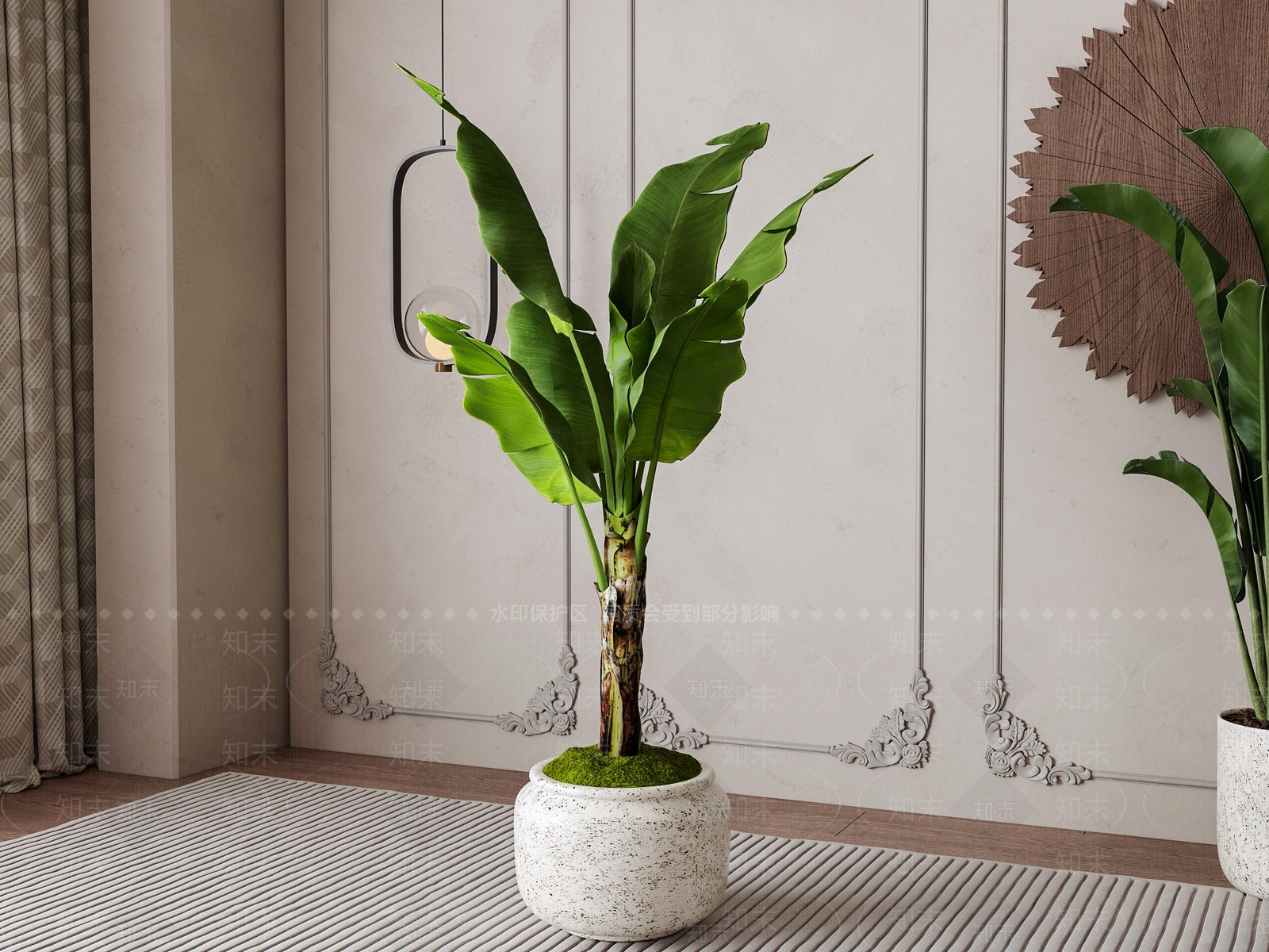 芭蕉绿植盆栽3D模型下载【ID:1151529123】