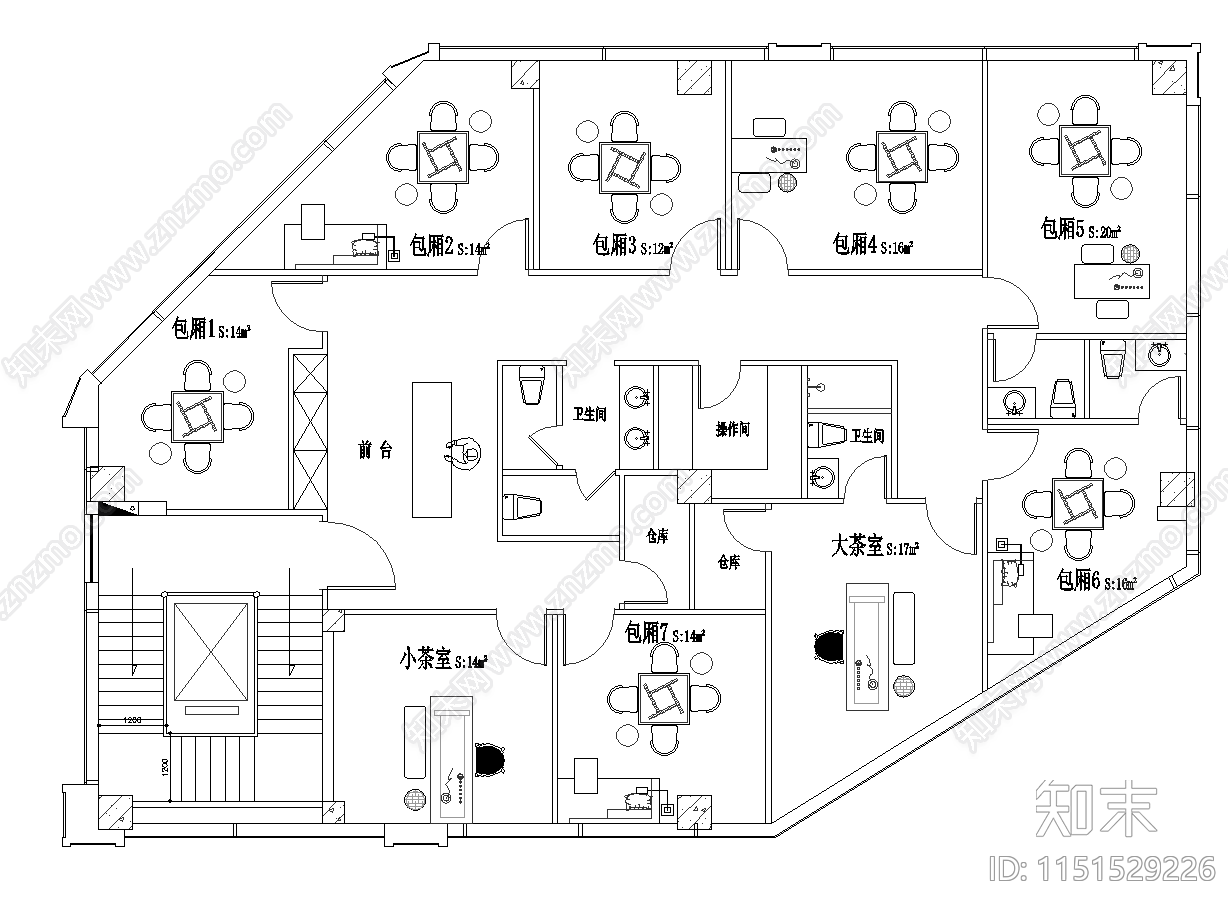 自助棋牌室cad施工图下载【ID:1151529226】