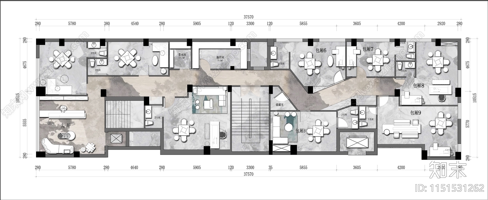 棋牌会所施工图cad施工图下载【ID:1151531262】