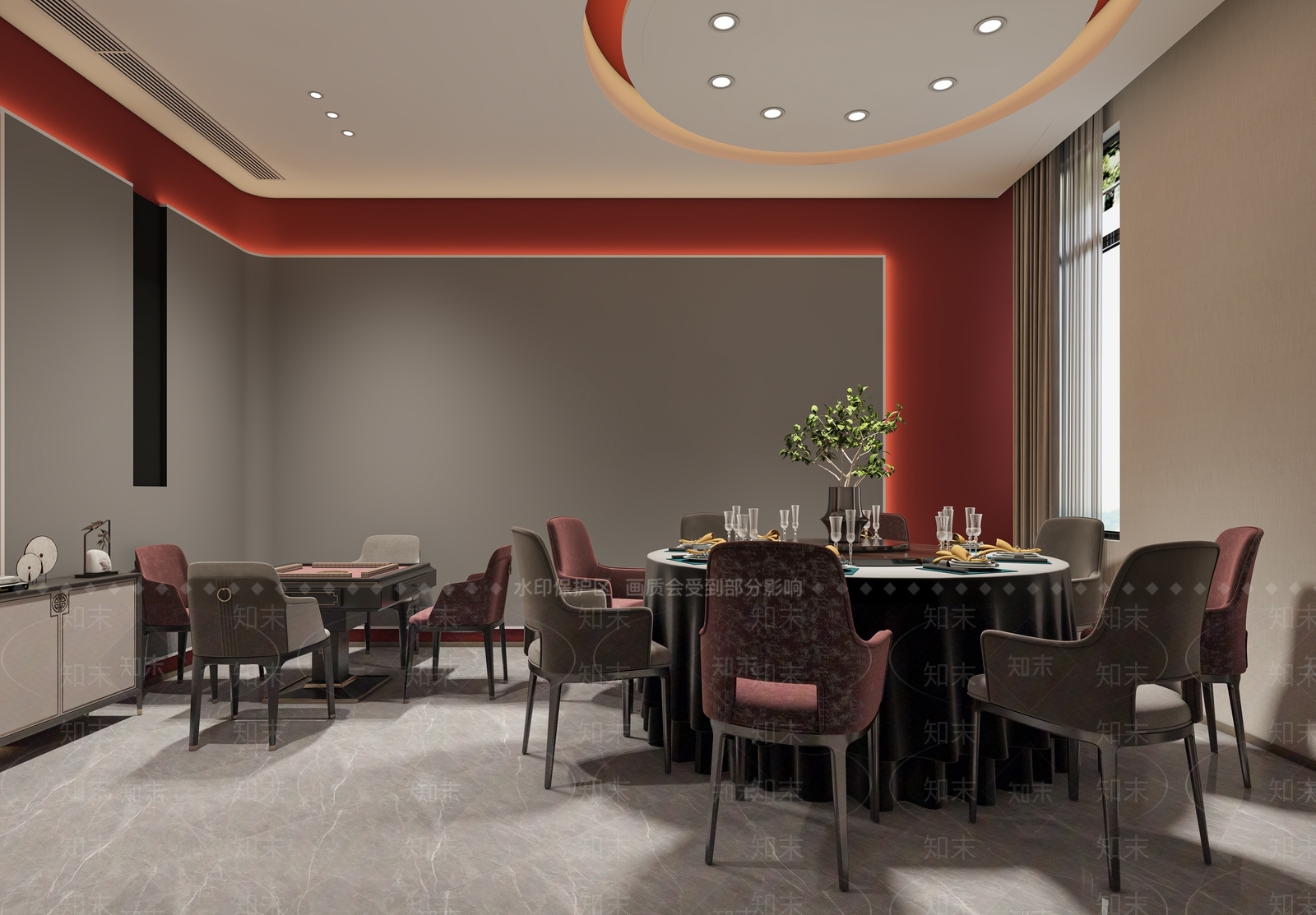 新中式酒店包间3D模型下载【ID:1151535280】