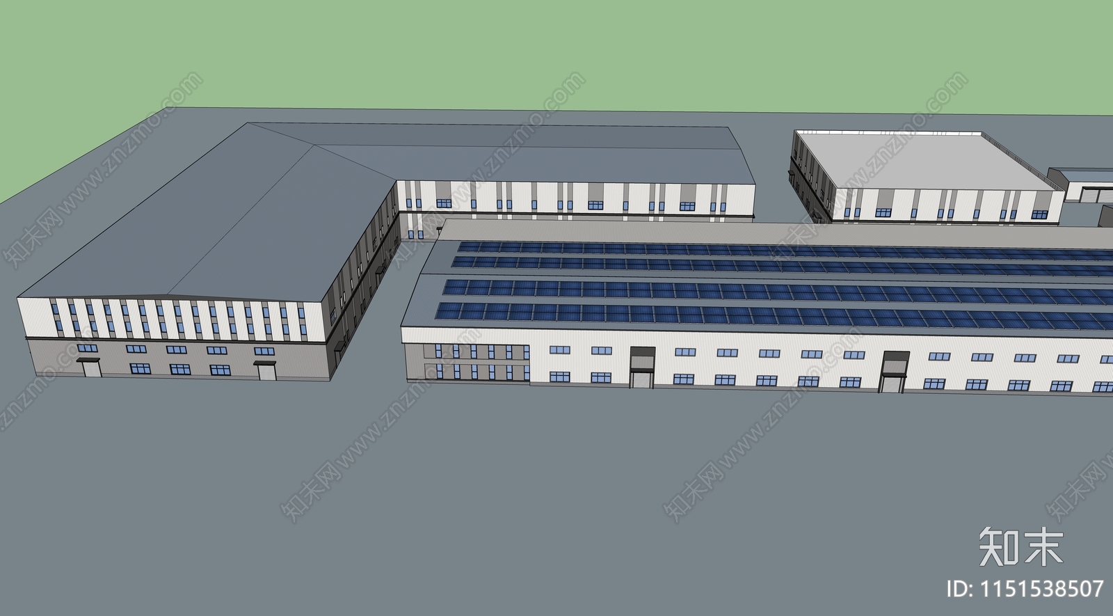 现代厂房SU模型下载【ID:1151538507】