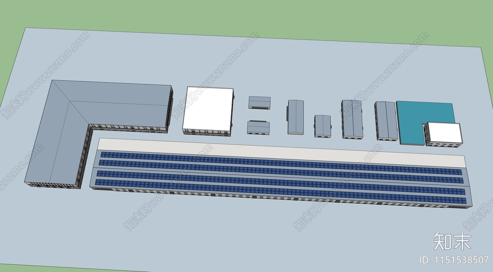 现代厂房SU模型下载【ID:1151538507】