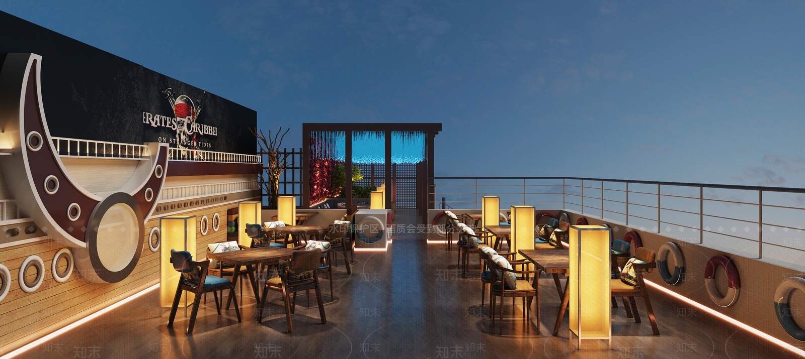 现代音乐餐厅3D模型下载【ID:1151540341】
