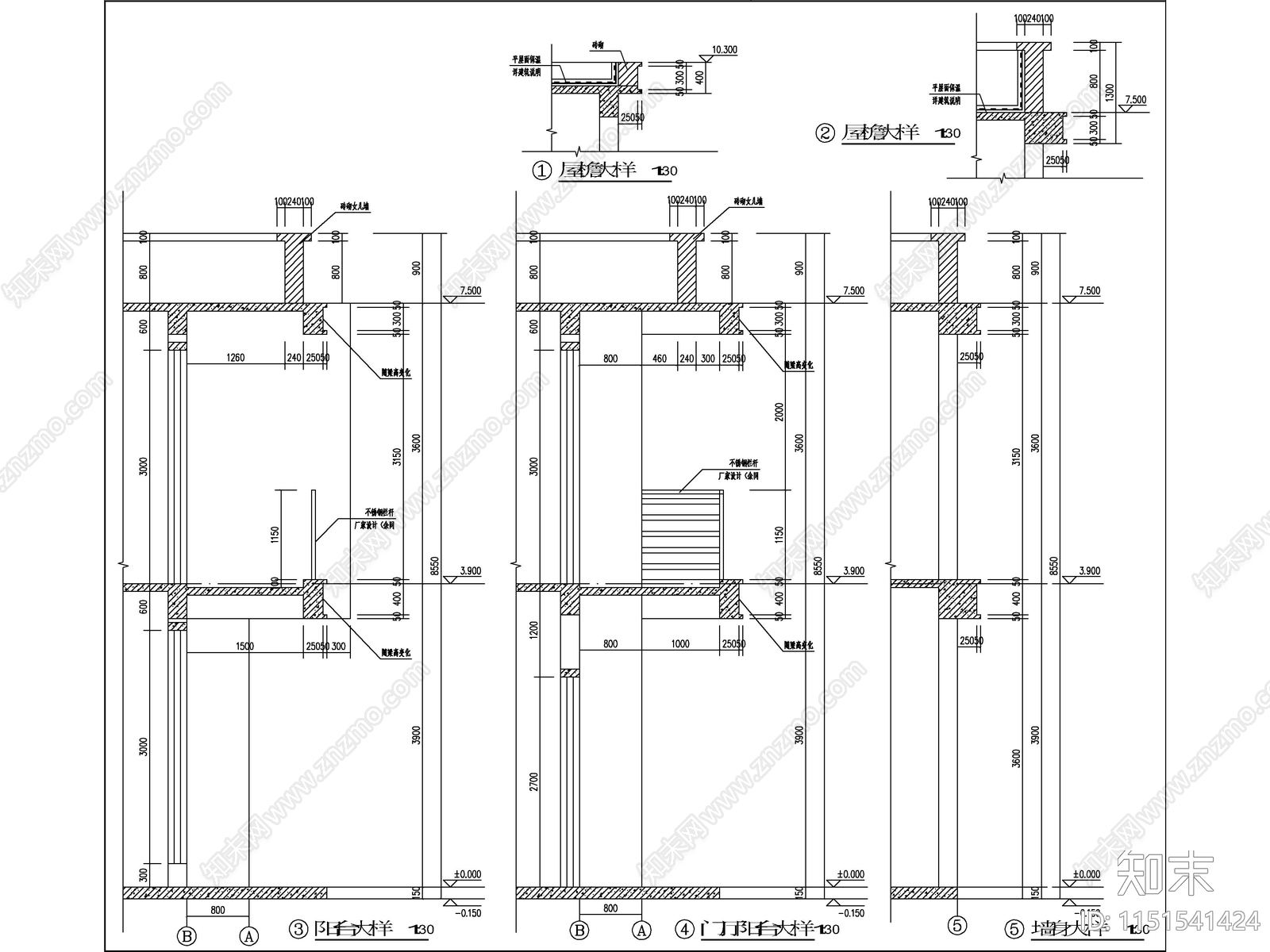 现代两层独栋别墅建筑效果图cad施工图下载【ID:1151541424】