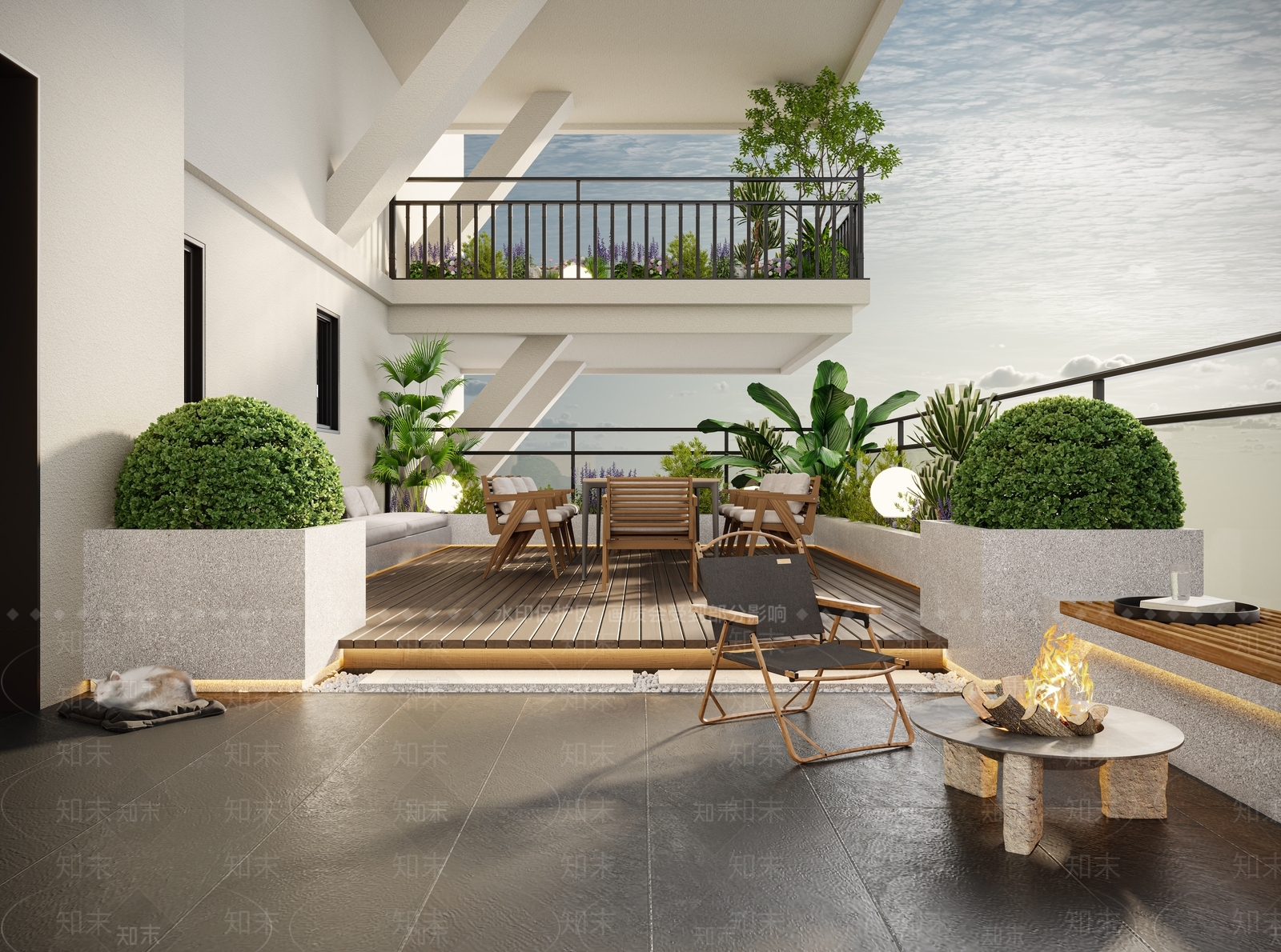 现代家居阳台3D模型下载【ID:1151546039】