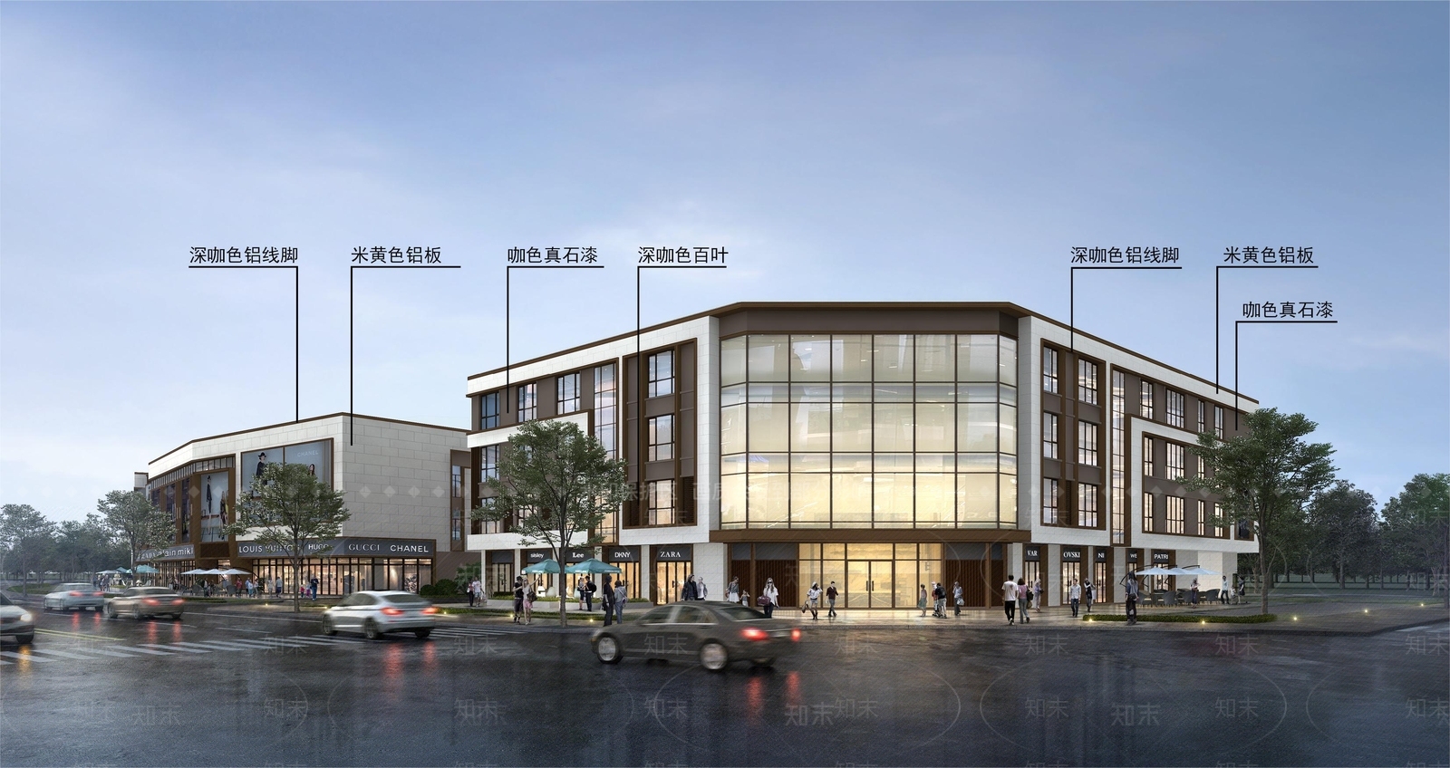 现代风格商业街SU模型下载【ID:1151546007】