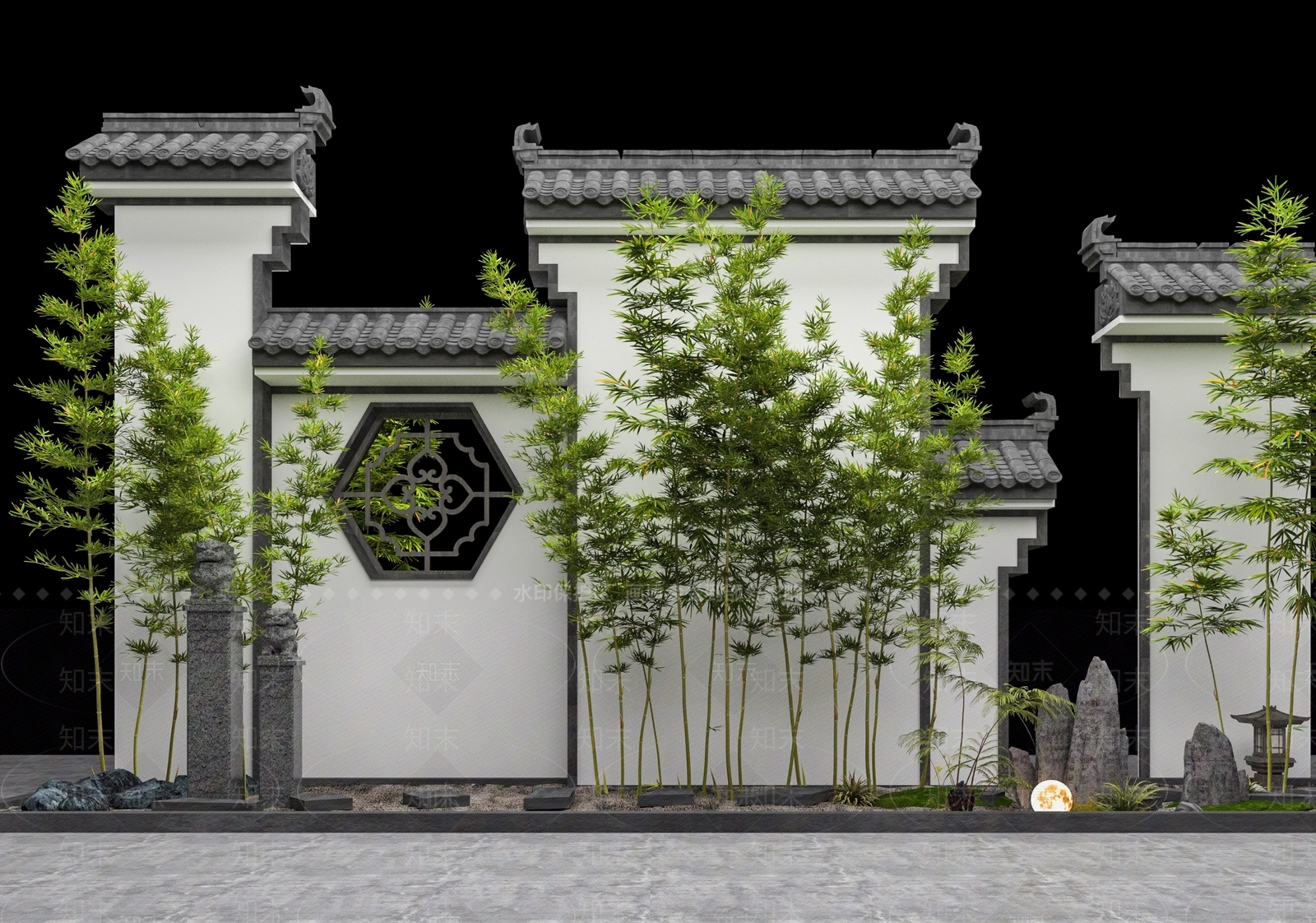 新中式庭院3D模型下载【ID:1151547269】