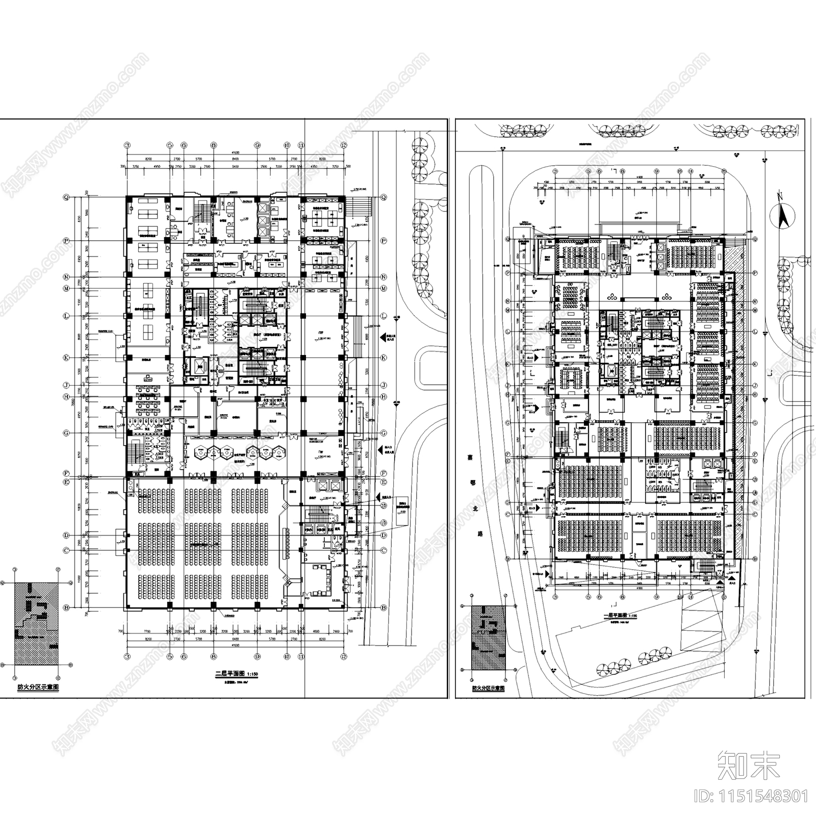 中南大学湘雅医院教学科研楼建筑规划cad施工图下载【ID:1151548301】