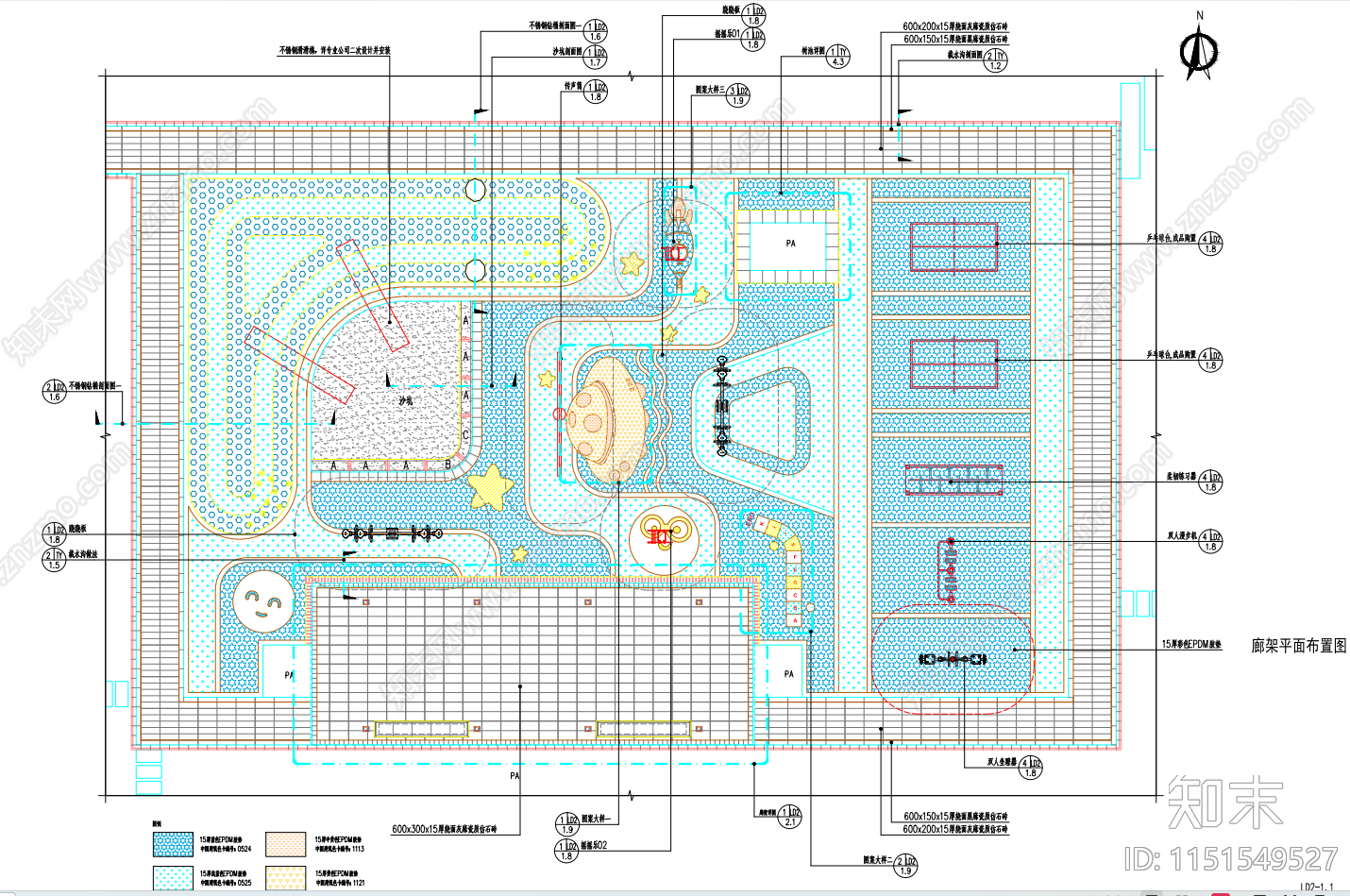 儿童活动场地详图施工图施工图下载【ID:1151549527】