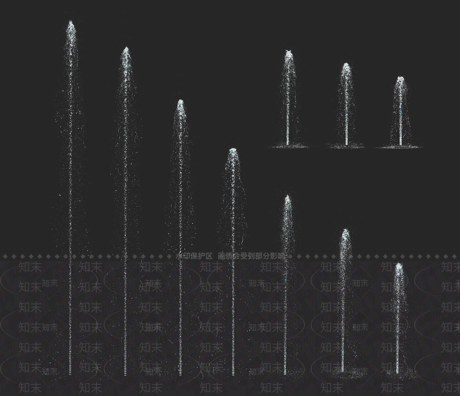 现代水柱喷泉组合SU模型下载【ID:1151551279】