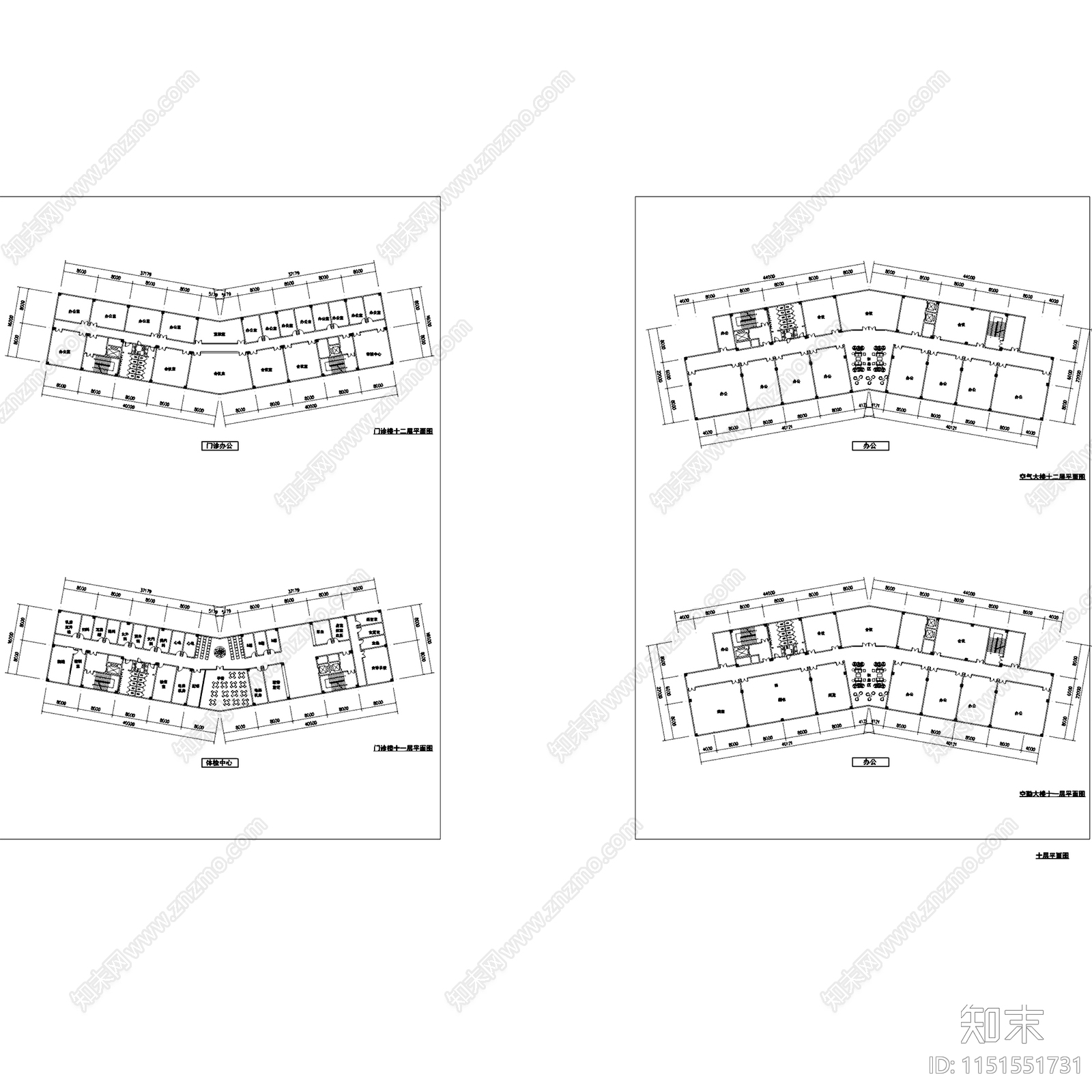 北京K军总医院门诊医技空勤大楼建筑cad施工图下载【ID:1151551731】