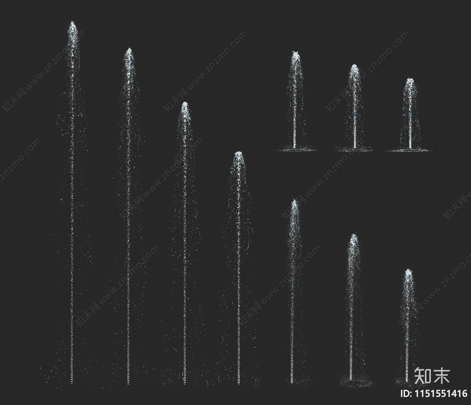 现代水柱喷泉组合3D模型下载【ID:1151551416】