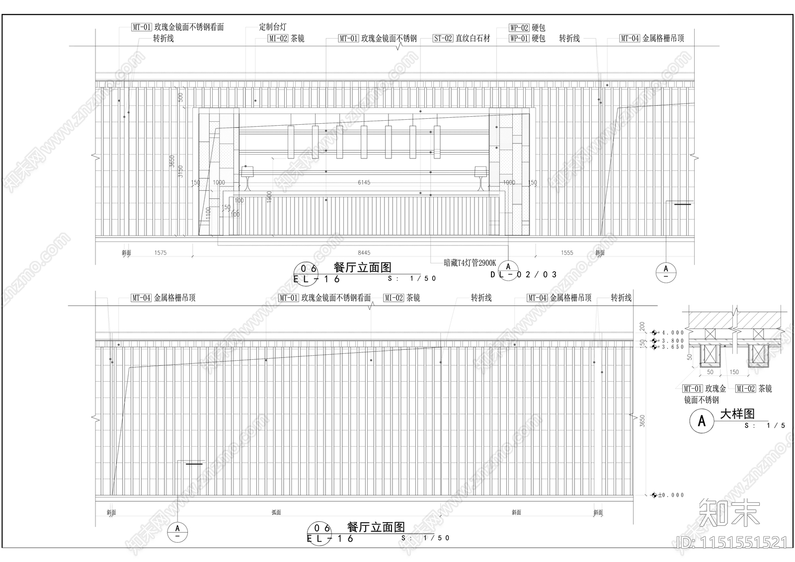 复古风格中餐厅火锅包厢cad施工图下载【ID:1151551521】